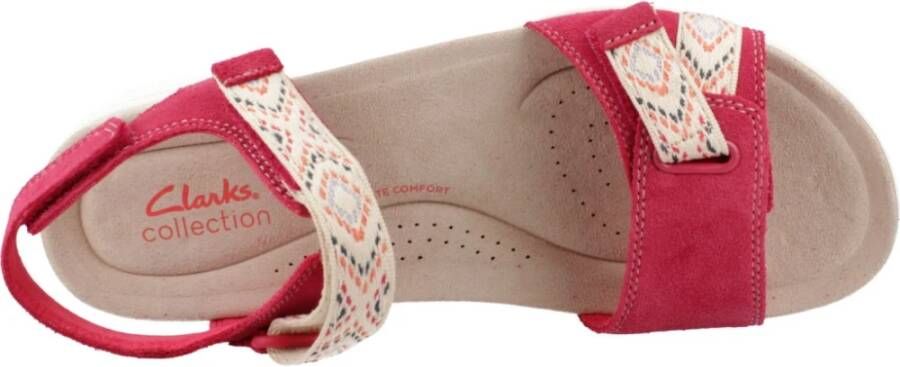 Clarks Flat Sandals Pink Dames
