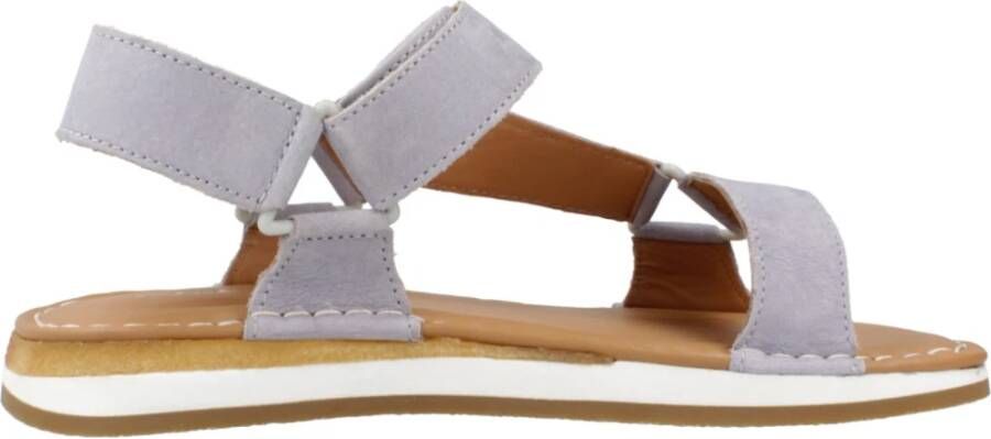 Clarks Sportieve Platte Sandalen Purple Dames