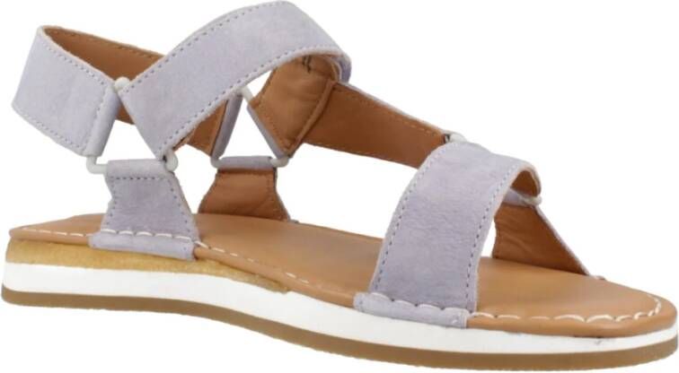Clarks Sportieve Platte Sandalen Purple Dames