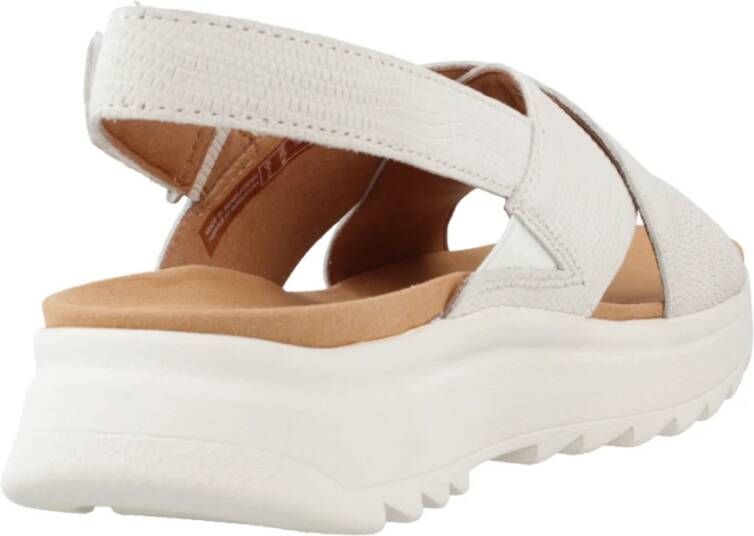 Clarks Flat Sandals White Dames