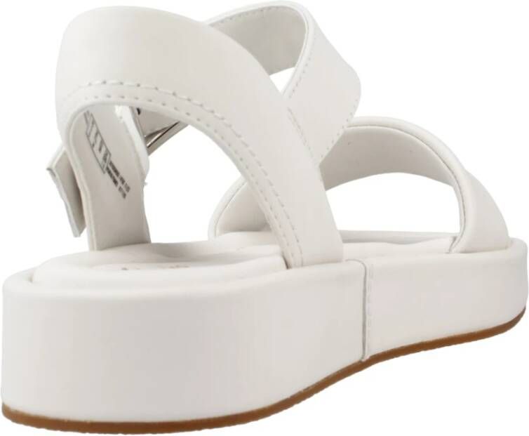 Clarks Flat Sandals White Dames