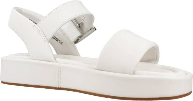 Clarks Flat Sandals White Dames