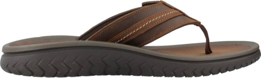Clarks Stijlvolle Zomer Flip Flops Brown Heren