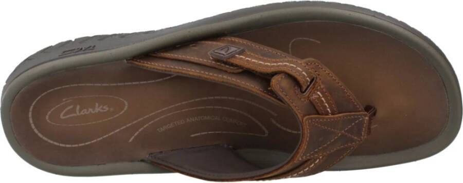 Clarks Stijlvolle Zomer Flip Flops Brown Heren