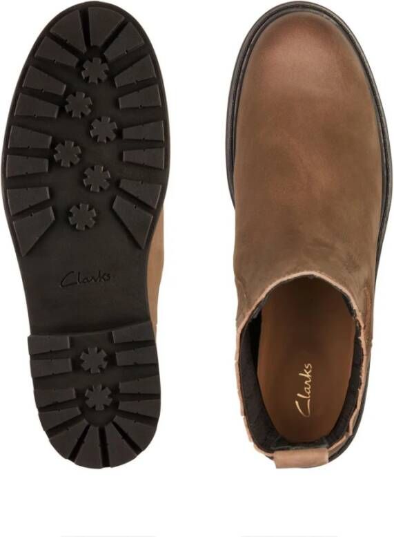 Clarks Gedurfde Chelsea Boot in Bruin Leer Brown Dames