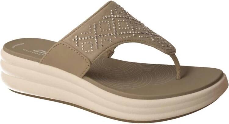 Clarks Grijze Strass Sleehak Sandaal voor Vrouwen Gray Dames