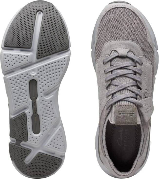 Clarks Grijze Vrijetijdssneakers voor Mannen Gray Heren