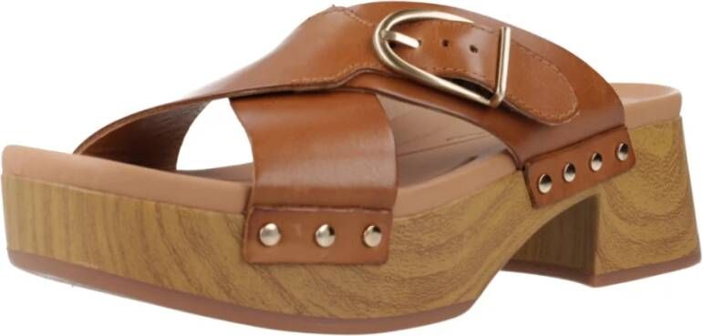 Clarks Heeled Mules Brown Dames