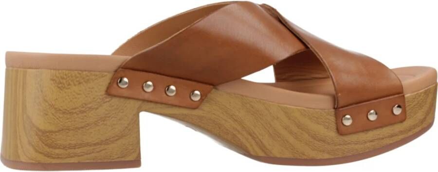 Clarks Heeled Mules Brown Dames