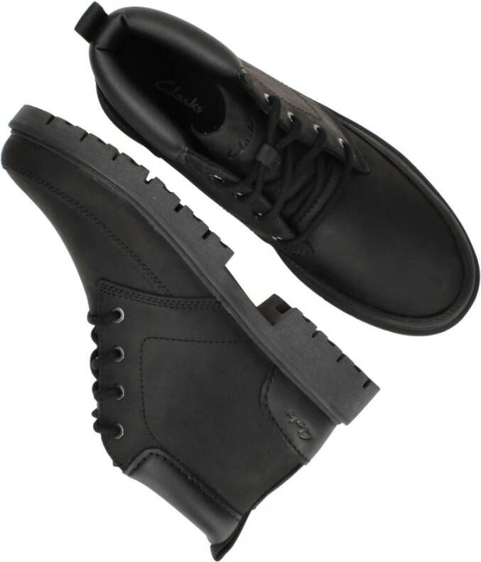Clarks Heren Rossdale Mid Veterschoen Zwart Heren