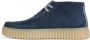 Clarks Blauwe Effen Suede Veterschoenen Met Leren Voering En Rubberen Zool - Thumbnail 7