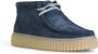 Clarks Blauwe Effen Suede Veterschoenen Met Leren Voering En Rubberen Zool - Thumbnail 8