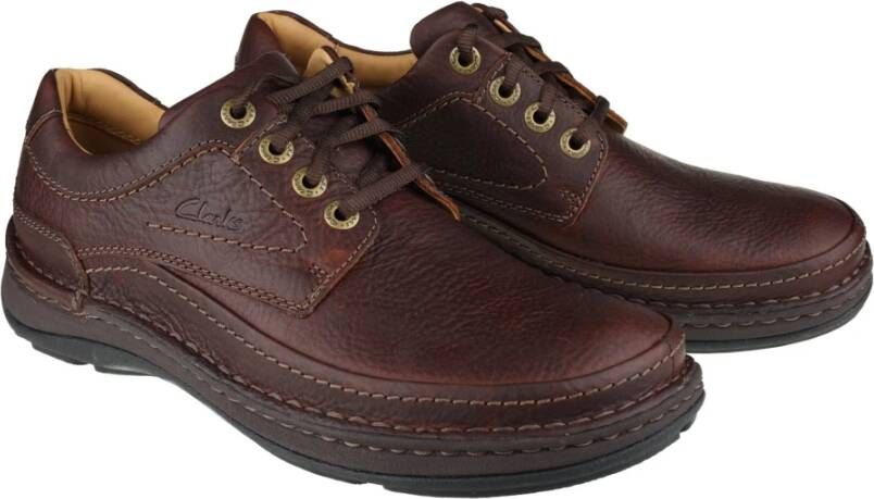 Clarks Laced Shoes Brown Heren