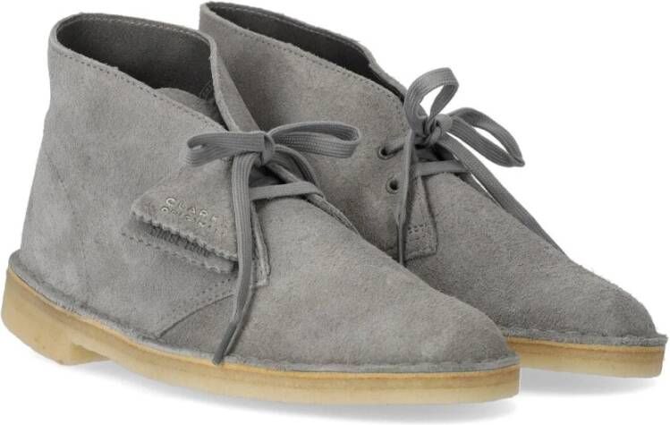 Clarks Grijze Suède Veterschoen Grijs Heren