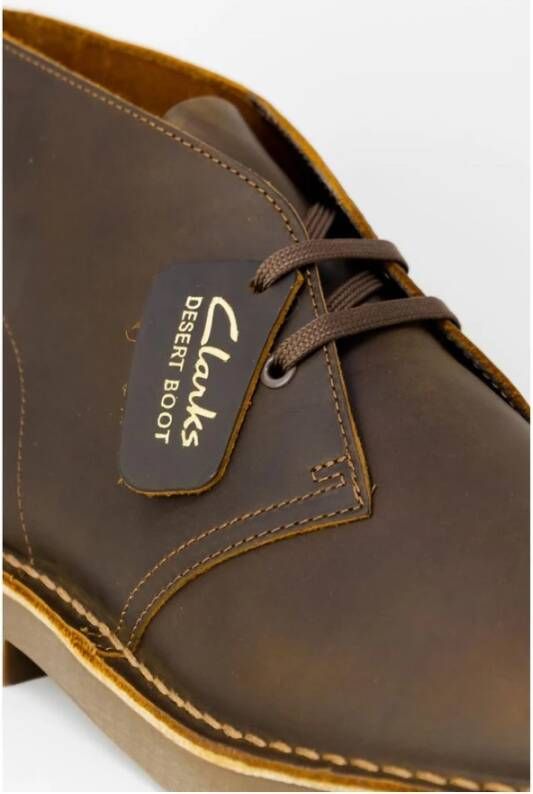 Clarks Leren Enkellaarzen met 2cm Hak Brown Heren