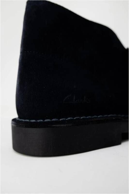 Clarks Marineblauwe suède enkellaarsjes met hak