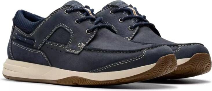 Clarks Nautische Veterschoen Blauw Blue Heren