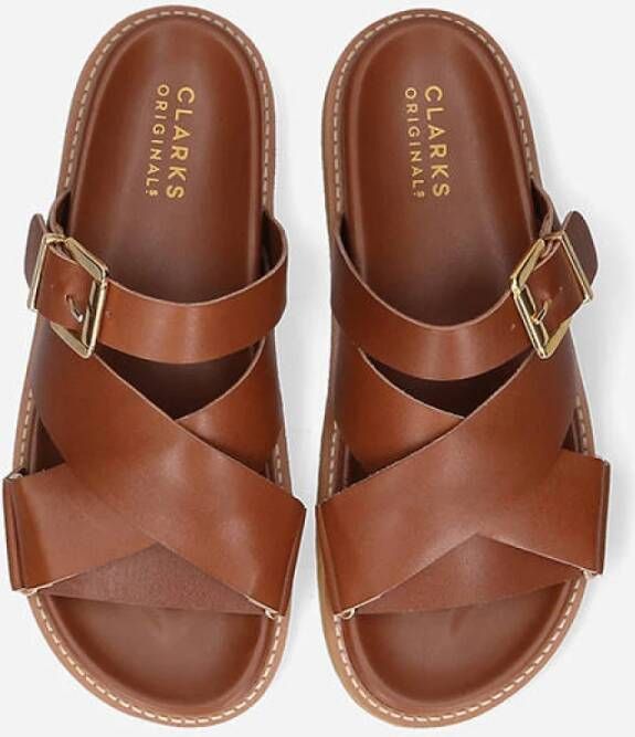 Clarks Platte sandalen Bruin Dames