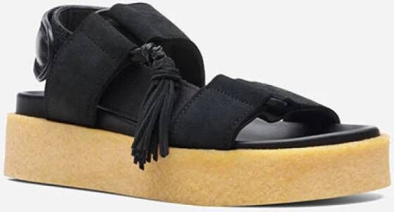 Clarks Platte Sandalen Zwart Dames