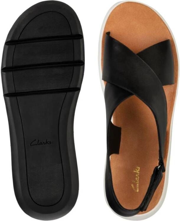 Clarks Platte sandalen Zwart Dames