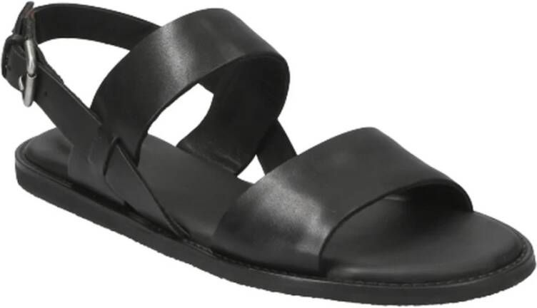 Clarks Stijlvolle Zwarte Leren Sandalen Zwart Dames