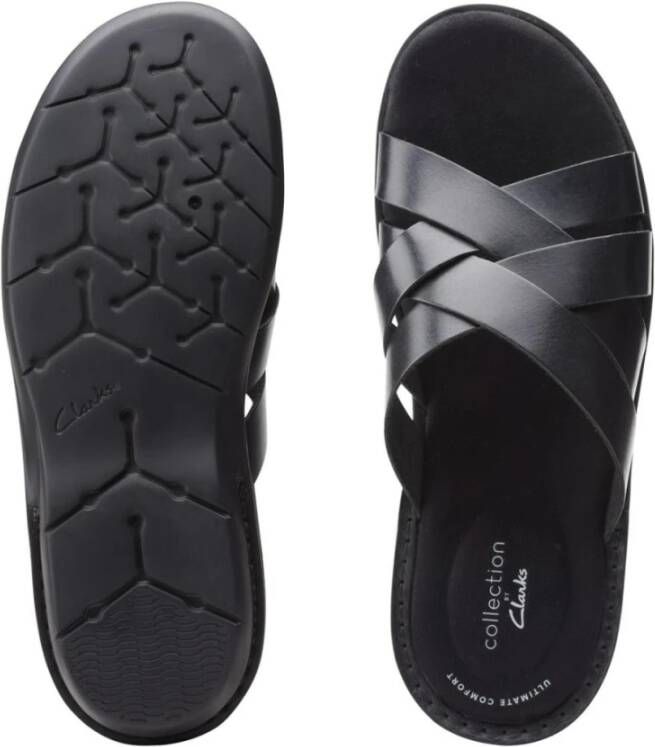 Clarks Ellison Weave Sliders Zwart Heren