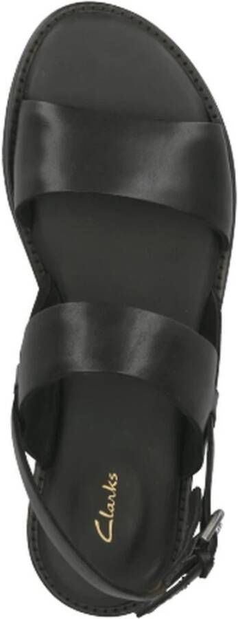 Clarks Stijlvolle zwarte leren sandalen Zwart Dames