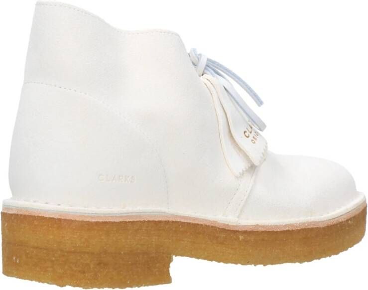 Clarks Boho Suède Enkellaarzen Wit Dames