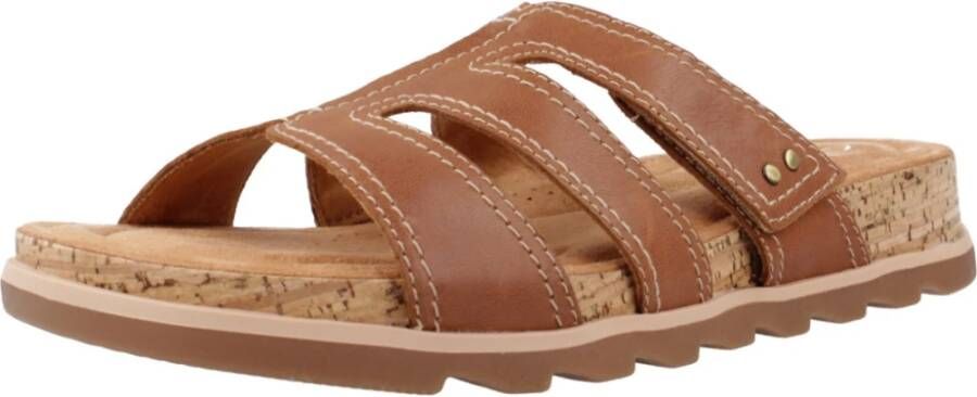 Clarks Sliders Brown Dames