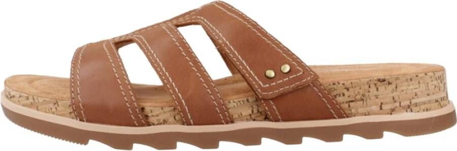 Clarks Sliders Brown Dames