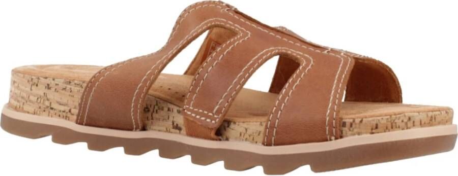 Clarks Sliders Brown Dames