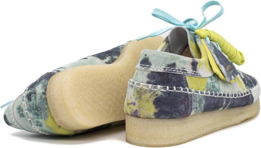 Clarks Turquoise Tye-Die Sneakers Blauw Heren