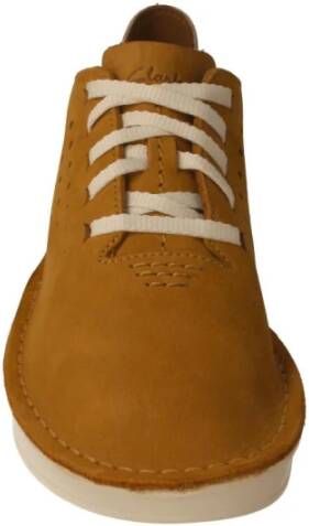 Clarks Stijlvolle Kamel en Witte Sneakers Bruin Dames