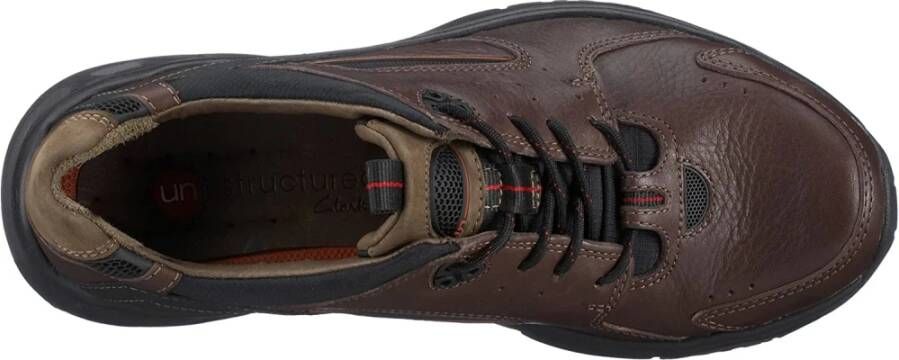 Clarks Ontspannen sportieve bruine leren sneakers Bruin Heren