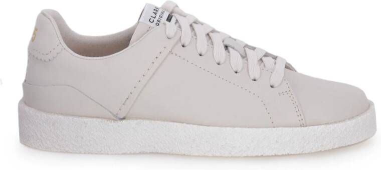 Clarks Witte Eco Leren Sneakers voor Dames Wit Dames