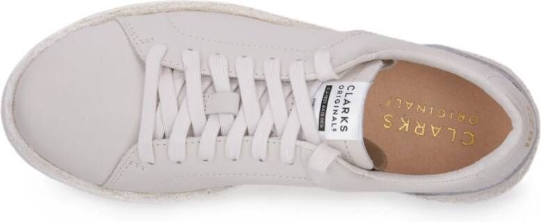 Clarks Witte Eco Leren Sneakers voor Dames Wit Dames