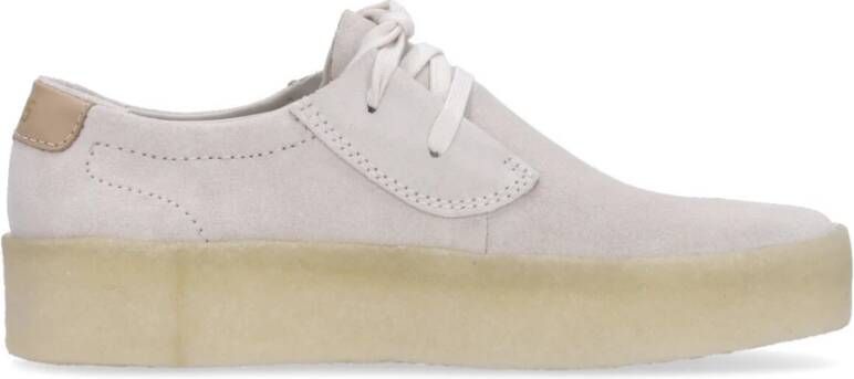 Clarks Ashcott Cup Off White Suede Sneakers Wit Heren