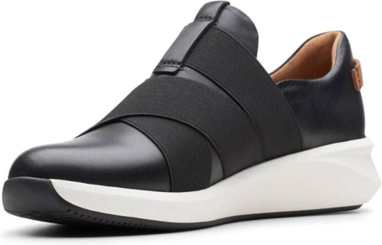 Clarks Stijlvolle leren sneakers voor dames Zwart Dames