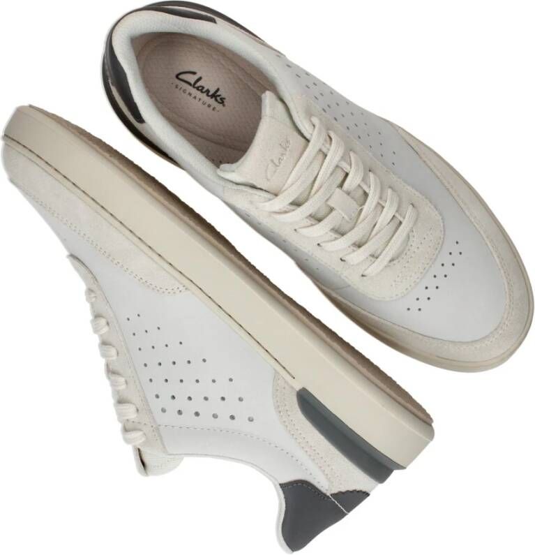 Clarks Sportieve Witte Leren Sneaker Multicolor Heren