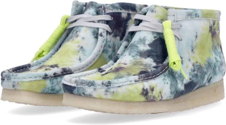 Clarks Turquoise Tie Dye Wallabee Laars Multicolor Heren