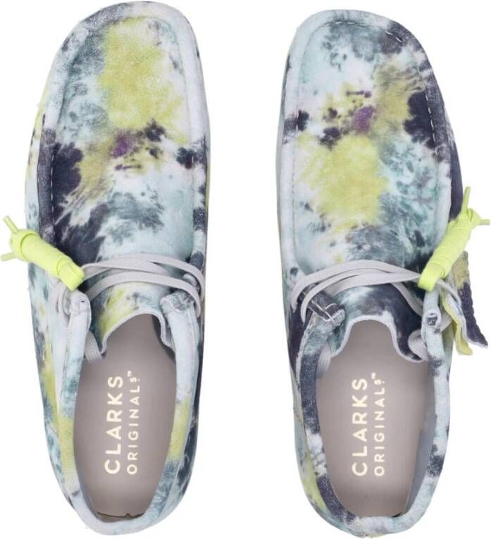 Clarks Turquoise Tie Dye Wallabee Laars Multicolor Heren