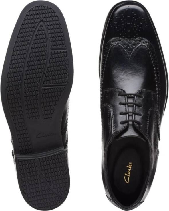 Clarks Wingtip Formele Zakelijke Schoenen Zwart Black Heren