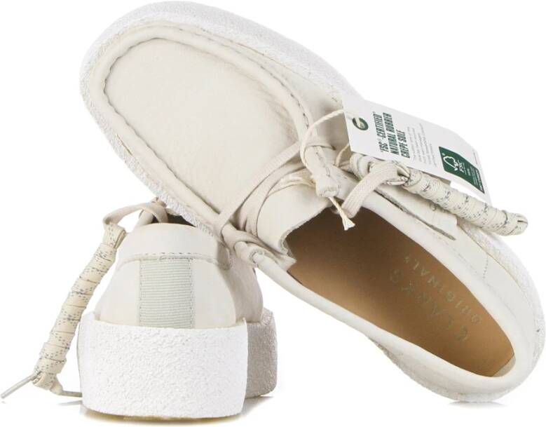 Clarks Witte Wallabee Cup Moccasin Lifestyle Schoen White Dames