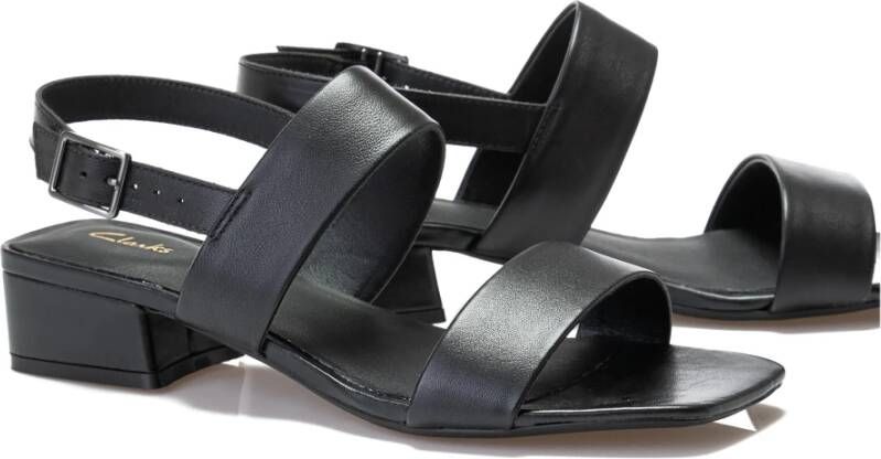 Clarks Zwarte Leren Sandalen Seren25 Black Dames