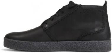 Clarks Zwarte leren vetersneakers Black Heren