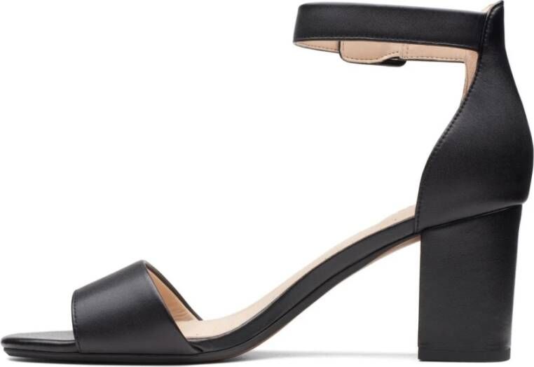 Clarks Zwarte platte sandalen voor vrouwen Black Dames