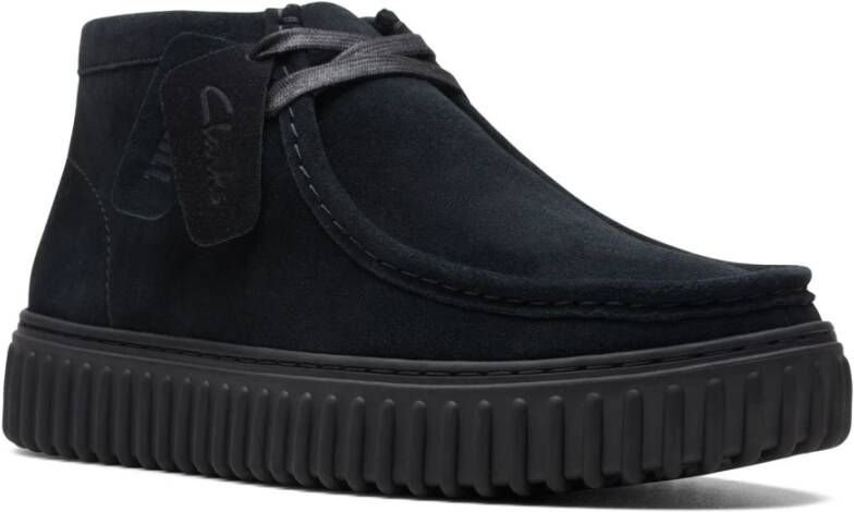 Clarks Zwarte Suède Veterschoen Black Dames