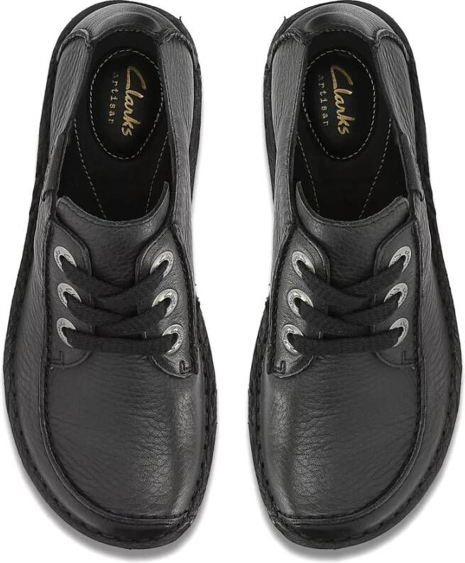 Clarks Zwarte Veterschoen Wijde Pasvorm Black Dames