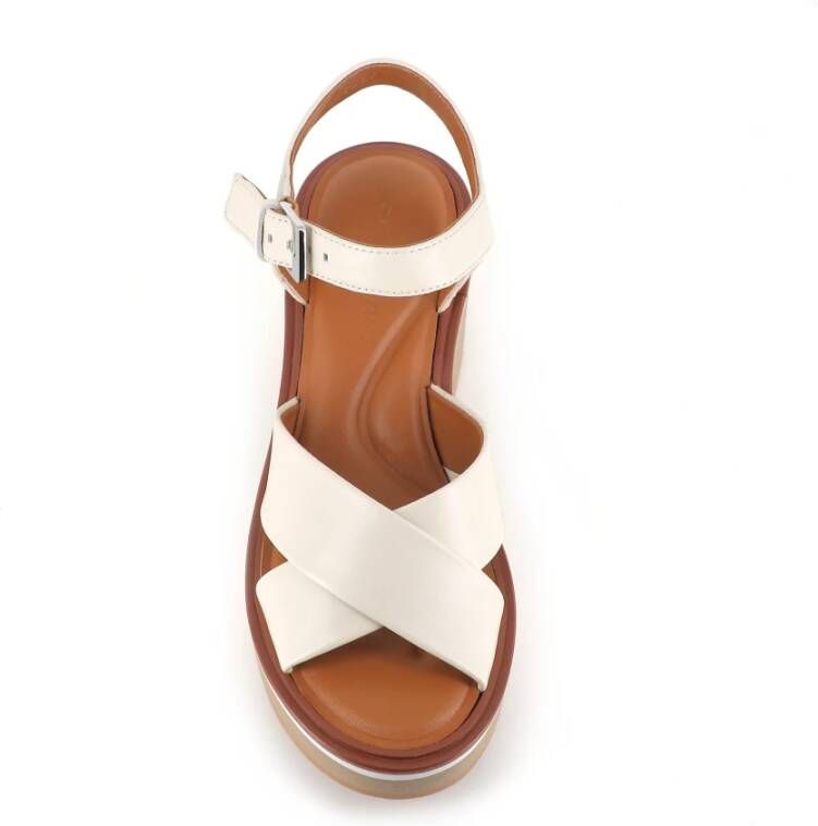 Clergerie Beige leren sandalen met gekruiste bandjes