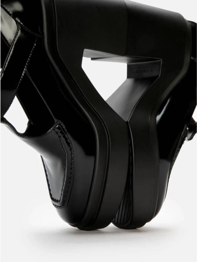 Clergerie Vintage Mary Jane met Dikke Hak Black Dames